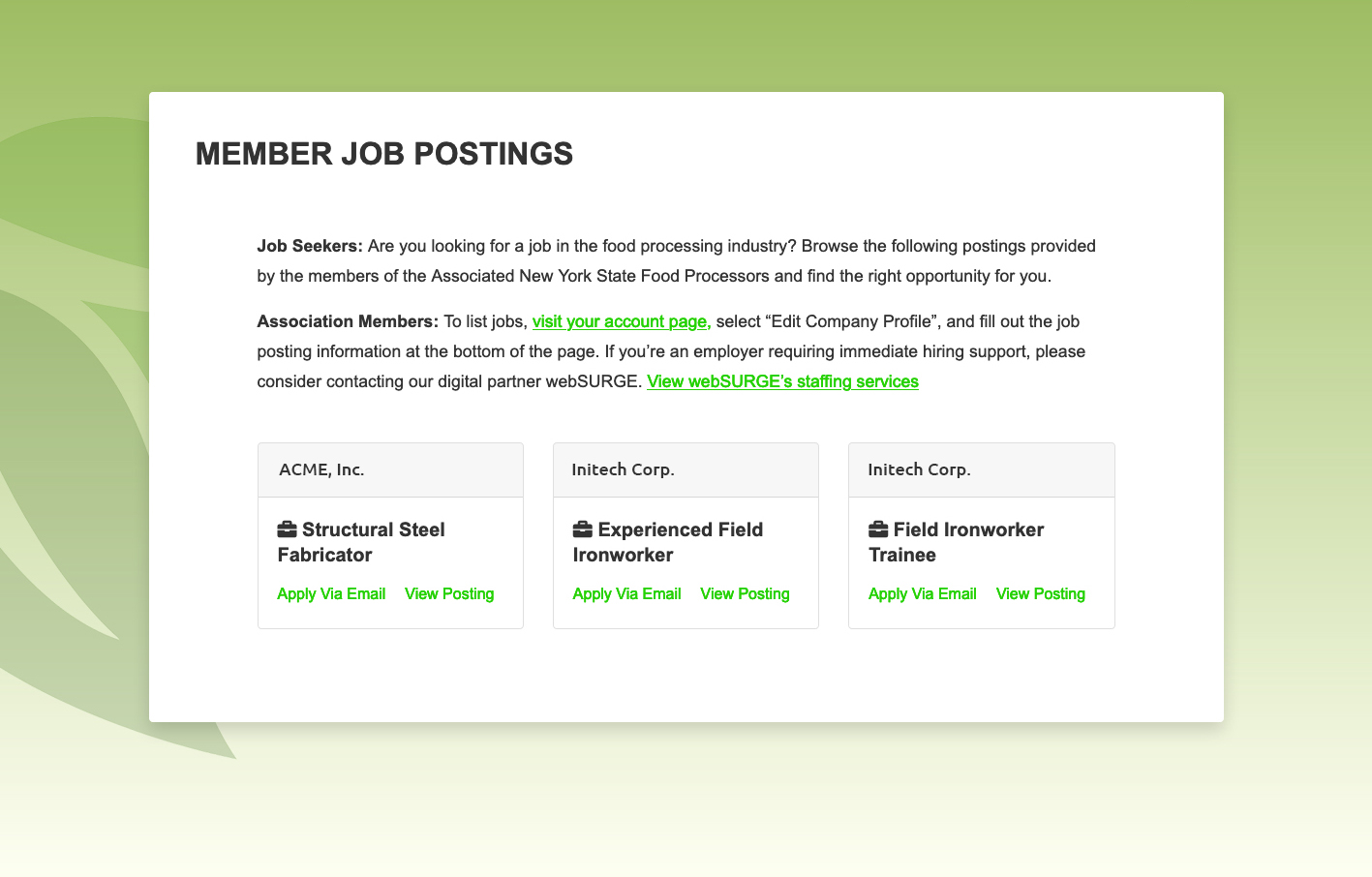 Member Job Board