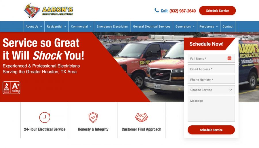 Aaron's Electrical Services Website